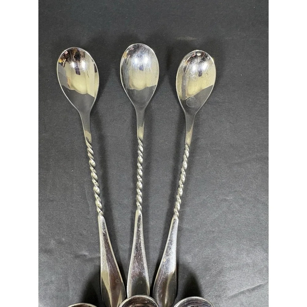Vintage International Stainless 18/8 Japan Twisted Handle Spoons Set of 6